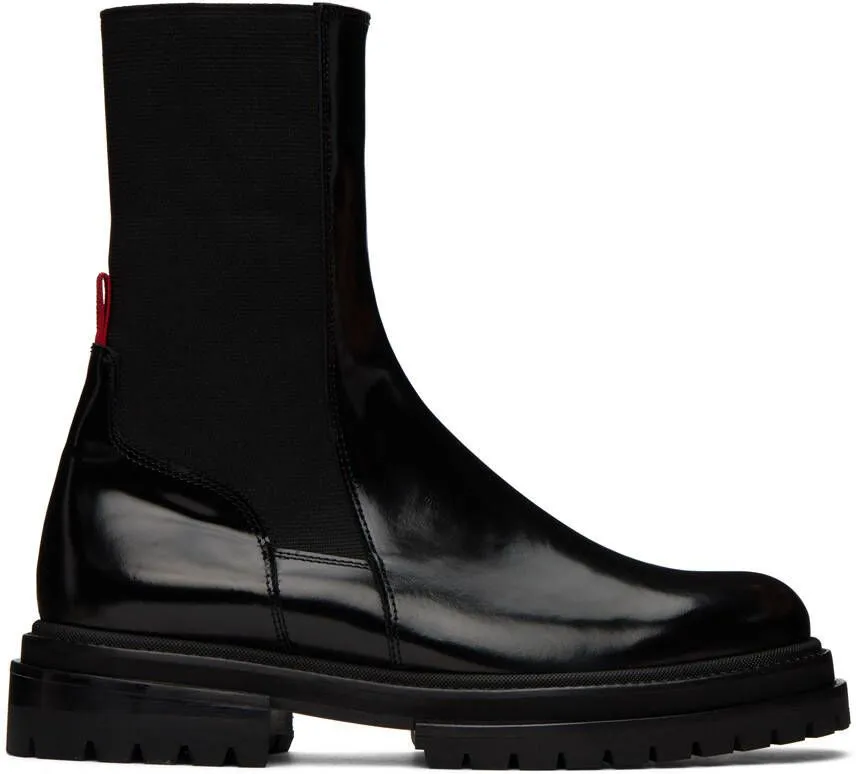424 Black Low Chelsea Boots
