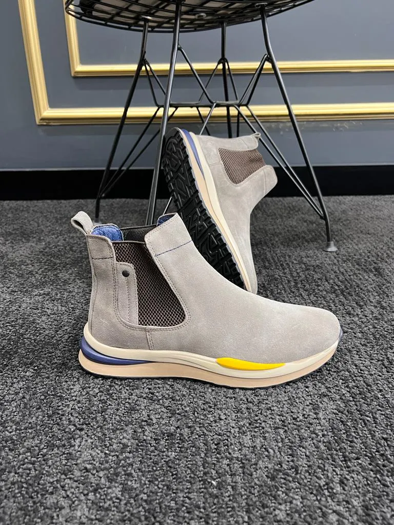 Berton Beige Suede Chelsea Boots