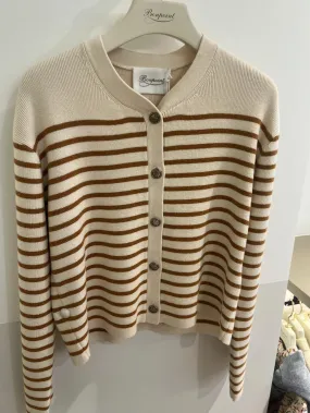 Bonpoint  |Stripes Wool Long Sleeves Cotton Cardigans