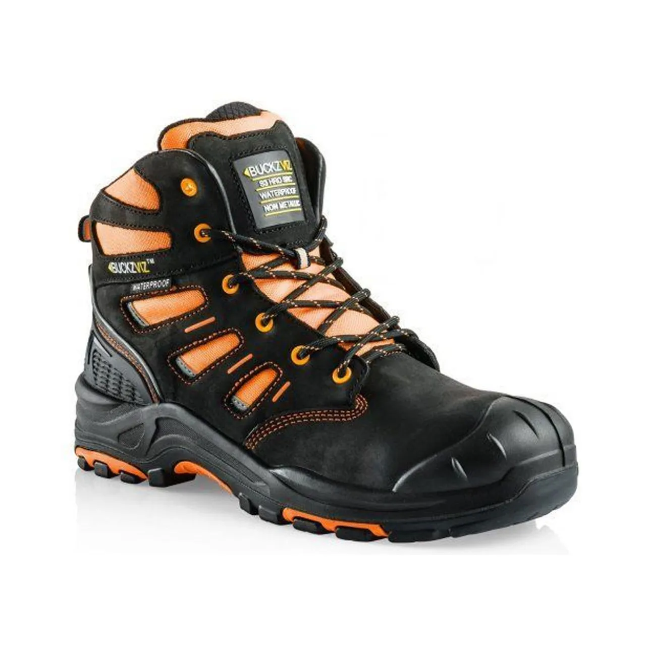 Buckler BVIZ2OR/12 Waterproof Hi-Vis Safety Work Boots Orange (Size 12)