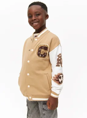 Buy Stone Varsity Bomber Jacket 5-6 years | Coats and jackets | Tu