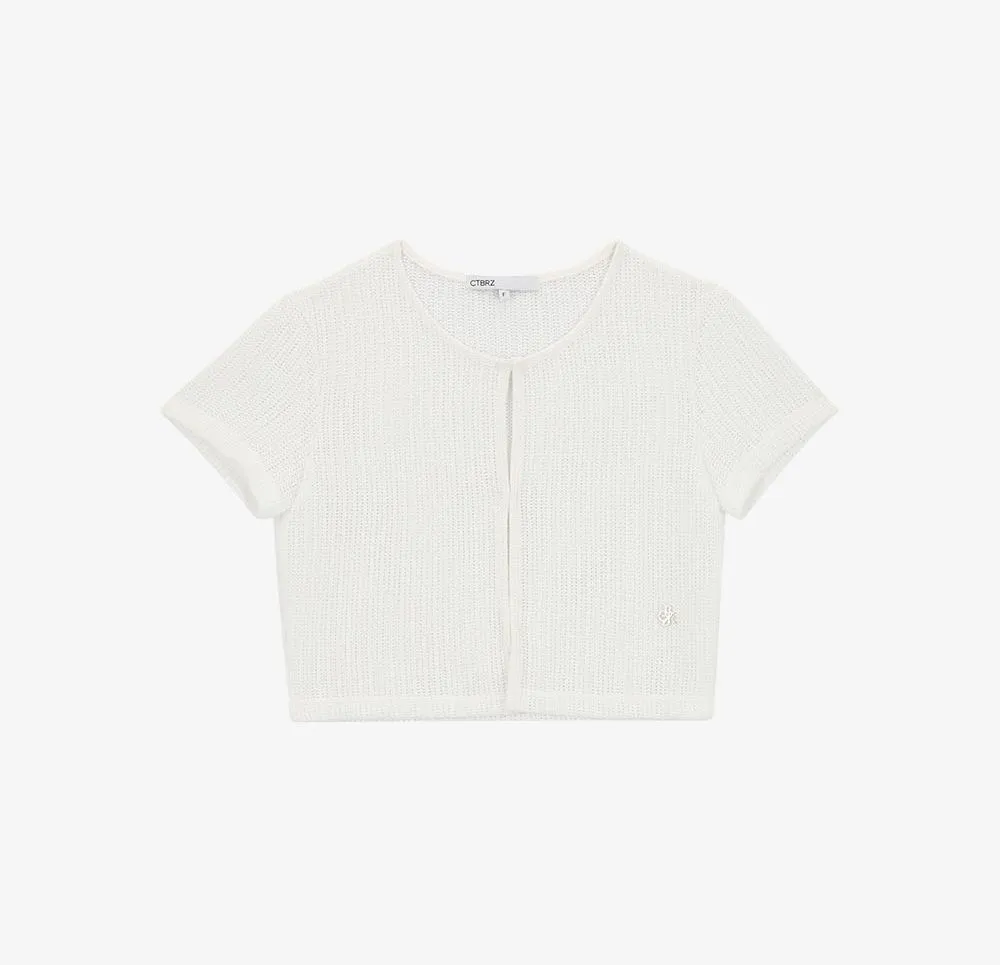 citybreeze  |Street Style Plain Short Sleeves Logo Cardigans