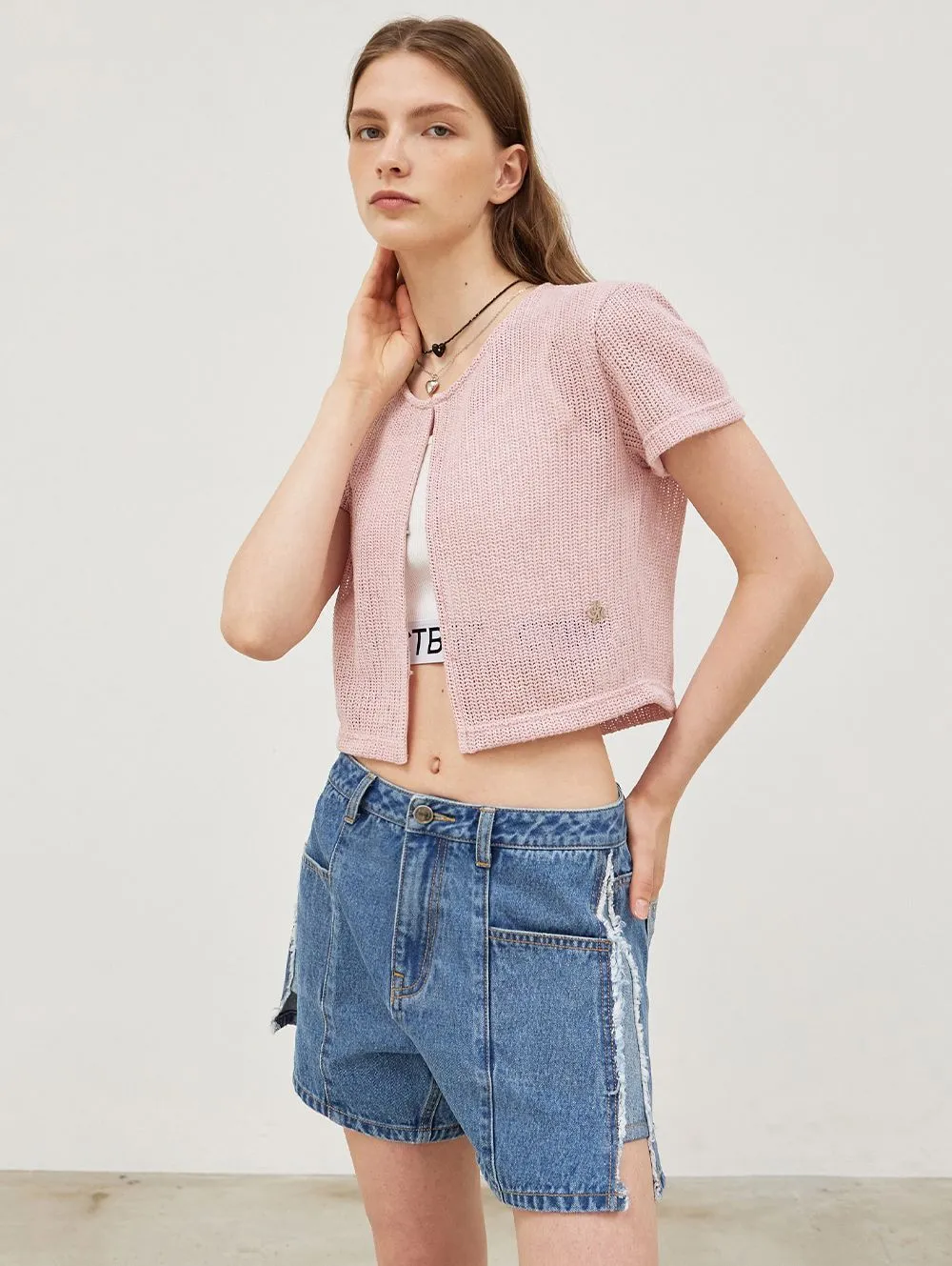 citybreeze  |Street Style Plain Short Sleeves Logo Cardigans