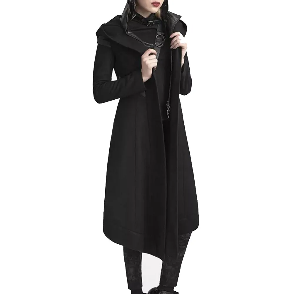 Gothic trench Women Overcoats / Vintage Alternative Fashion Plain Gothic Coats