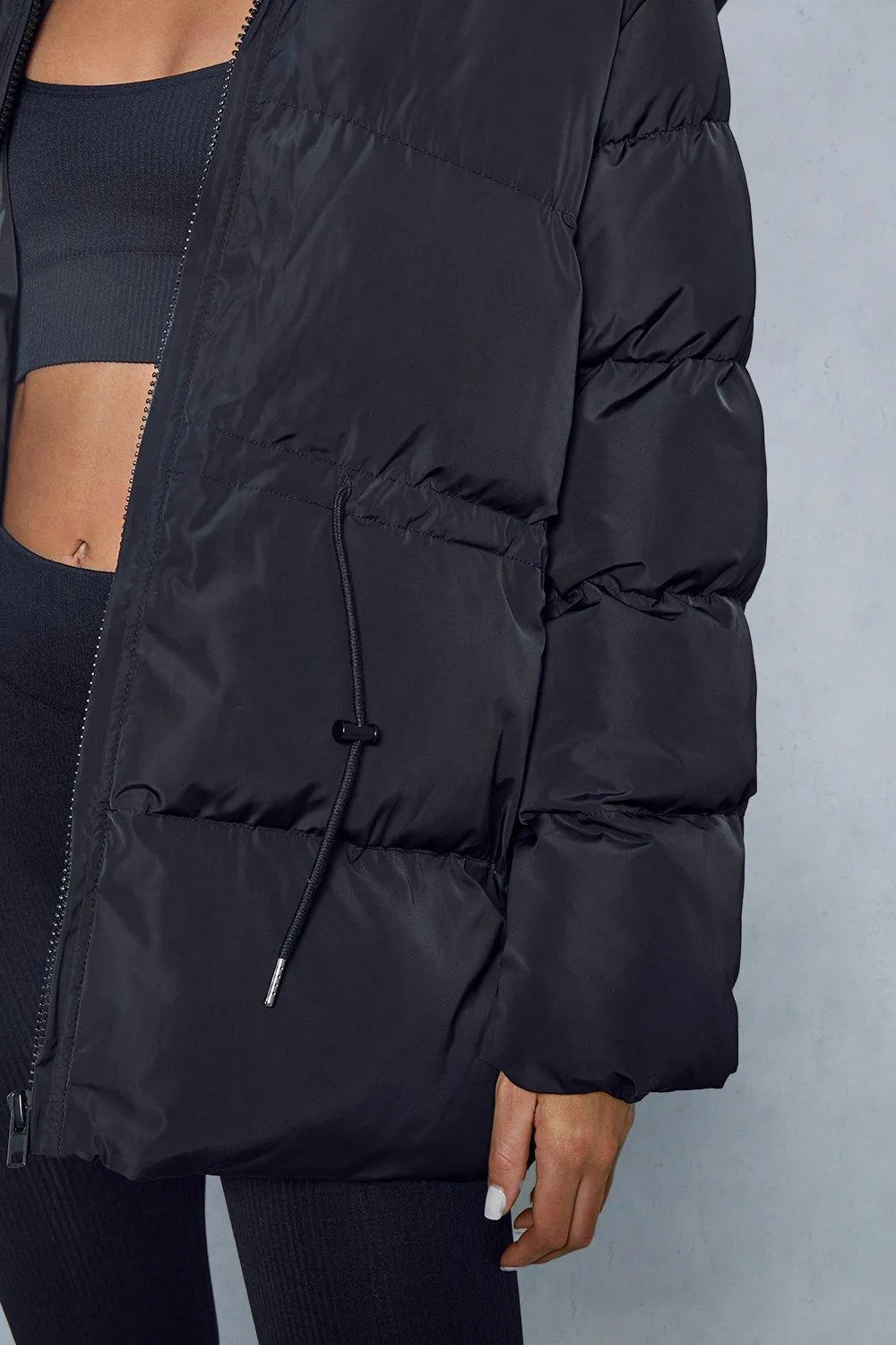 Jackets & Coats | Cinched Waist Hooded Puffer Coat | MissPap