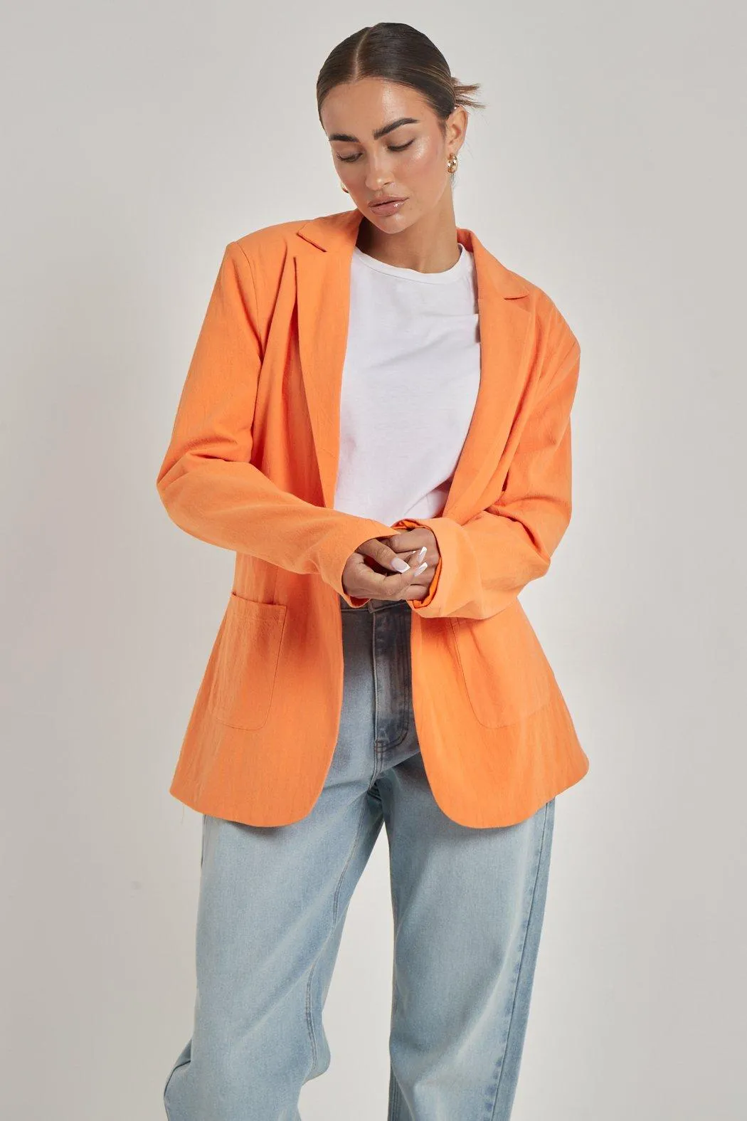 Jackets & Coats | Linen Oversized Blazer | Urban Bliss