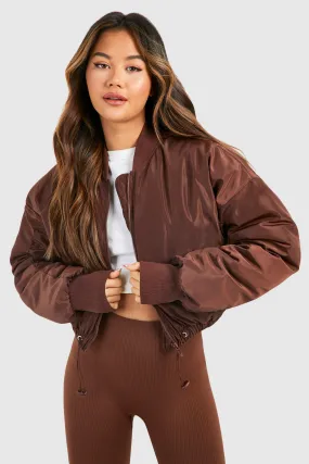 Jackets & Coats | Toggle Detail Cropped Bomber Jacket | boohoo