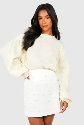 Jumpers & Cardigans | Petite Feather Trim Jumper | boohoo