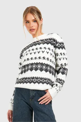 Jumpers & Cardigans | Soft Knit Fairisle Jumper | boohoo