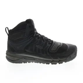 Keen Kansas City Mid 1025617 Mens Black Leather Lace Up Work Boots