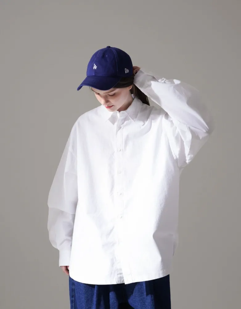 perstep  |Unisex Street Style Plain Cotton Oversized Shirts & Blouses