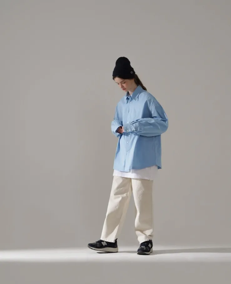 perstep  |Unisex Street Style Plain Cotton Oversized Shirts & Blouses
