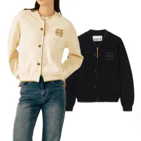 SATUR  |Unisex Street Style Plain Cotton Logo Cardigans