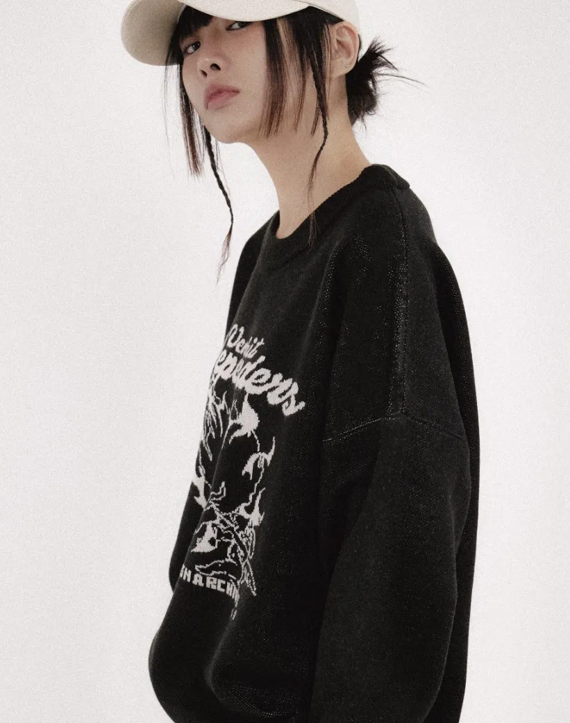 VENHIT  |Unisex Street Style Logo Sweaters