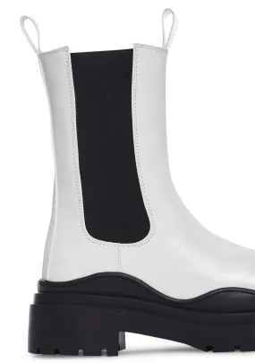White Ghosted Chelsea Boots-